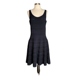 Ralph Lauren Black Label Navy Textured Knit Dress Fit & Flare